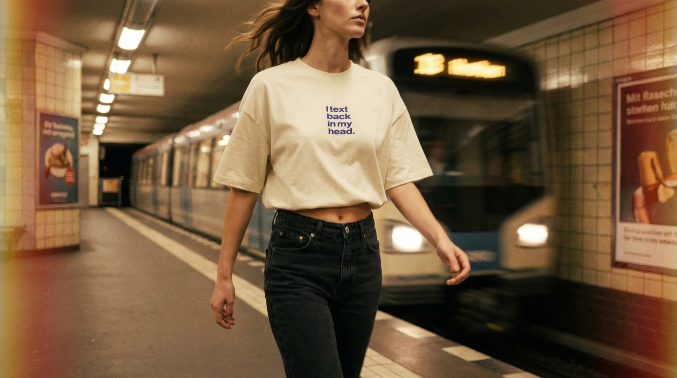 Heavy Weight Relaxed Fit T-Shirt - I text back in my head